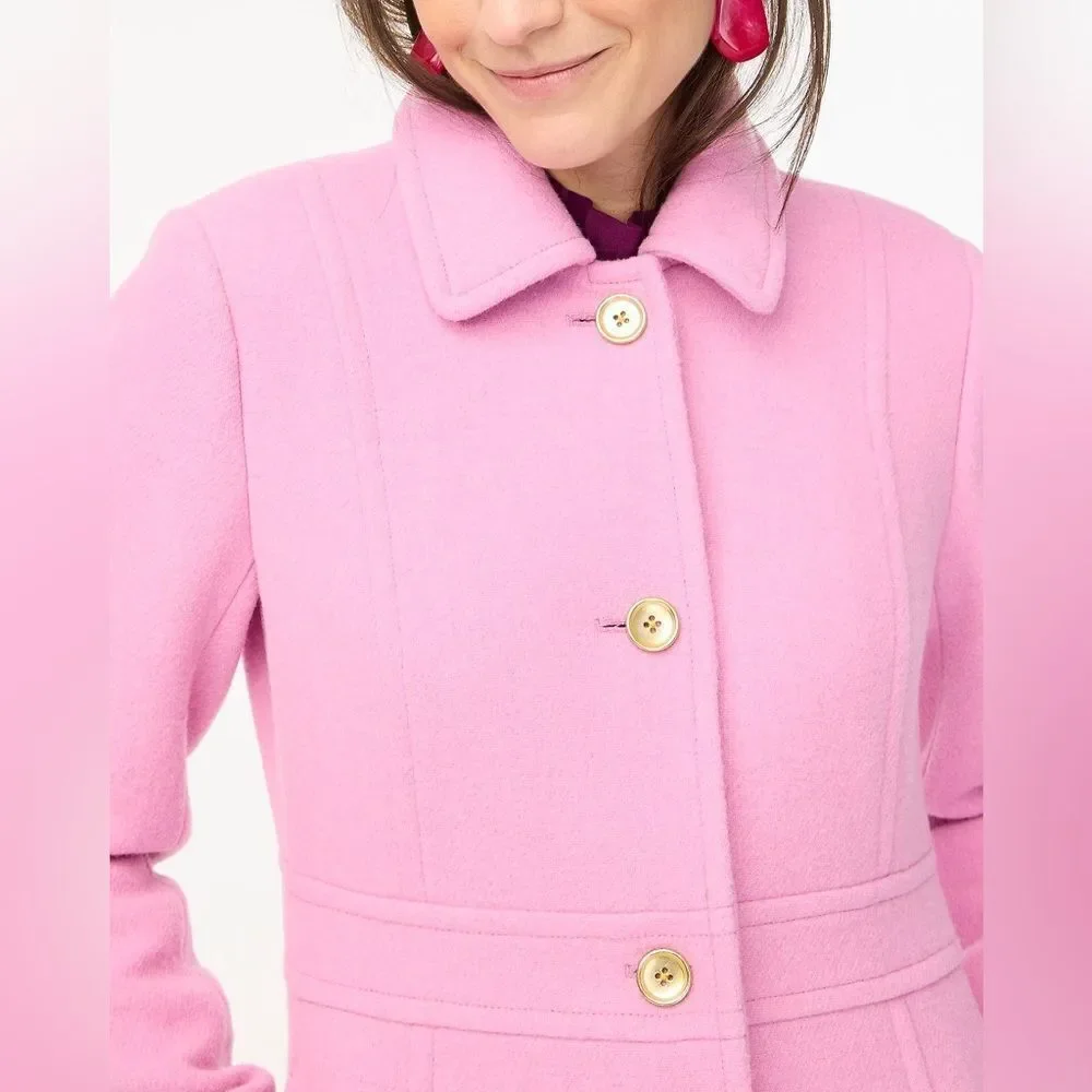 Last One NWT PINK J. CREW Wool-blend lady coat